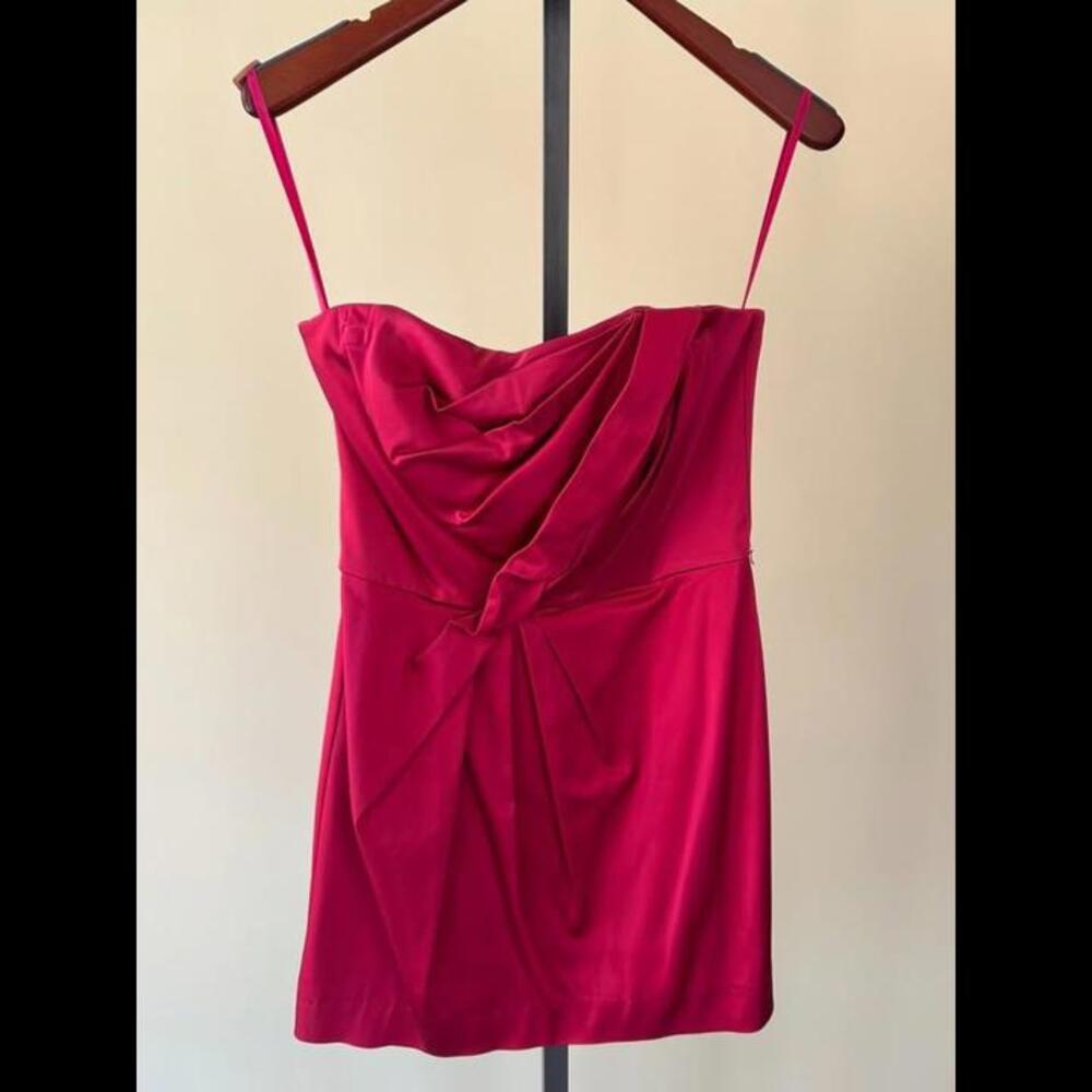 White House Black Market Women's Dress Deep Pink Size 8